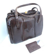 Laden Sie das Bild in den Galerie-Viewer, Vintage Design Schlangenleder Braun Damen Handtasche mit Handspiegel