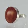 Laden Sie das Bild in den Galerie-Viewer, Ring mit Koralle, 925er Silber - Grösse 57 18,1 mm Ø
