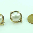 Laden Sie das Bild in den Galerie-Viewer, Ohrringe mit Perlenoptik & Diamanten / 585er - 14 Karat Gelbgold /ca. 0.12 ct.*