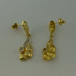 Laden Sie das Bild in den Galerie-Viewer, Vintage Damen Ohrringe mit Zirkonia / 585er 14 Karat Gelbgold