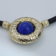 Laden Sie das Bild in den Galerie-Viewer, Kautschukkette mit Anhänger aus 585er 14Karat Gold mit Lapis Lazuli 45cm