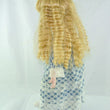 Laden Sie das Bild in den Galerie-Viewer, Mädchen mit blau weißem Kleid / Porzellankopf & Stoffkörper / ca. 41 cm