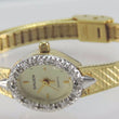Laden Sie das Bild in den Galerie-Viewer, Vintage Gruen Damenuhr mit Diamanten Quartz Vergoldet Ref-GR4662