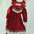 Laden Sie das Bild in den Galerie-Viewer, Puppe mit Rotem Kleid / Porzellankopf & Stoffkörper / ca. 47 cm