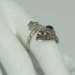 Laden Sie das Bild in den Galerie-Viewer, Vintage Damen Schlangen Ring mit Onyxstein / 925er Silber - 57 18,1 mm Ø