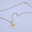 Laden Sie das Bild in den Galerie-Viewer, Kreuz 585er 14 K - Anhänger&Diamant mit Kette 333er 8 Karat 52 cm