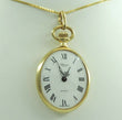 Laden Sie das Bild in den Galerie-Viewer, Vintage Uhlmann Geneve Damen Taschenuhr Quartz mit Kette 55 cm Stahl vergoldet