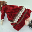 Laden Sie das Bild in den Galerie-Viewer, Puppe mit Rotem Kleid / Porzellankopf & Stoffkörper / ca. 47 cm