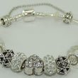 Laden Sie das Bild in den Galerie-Viewer, Damen 925er Silber Bettelarmband mit Farbsteinen 19 cm