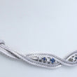 Laden Sie das Bild in den Galerie-Viewer, Vintage Damen Collier mit Diamanten & Saphir 750er 18 Karat Weißgold 44 cm