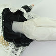 Laden Sie das Bild in den Galerie-Viewer, Babypuppe mit schwarzem Kleid / Porzellankopf & Stoffkörper / ca. 37 cm