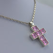 Laden Sie das Bild in den Galerie-Viewer, Kette - mit Kreuz Farbsteine 925er Silber