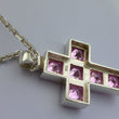 Laden Sie das Bild in den Galerie-Viewer, Kette - mit Kreuz Farbsteine 925er Silber