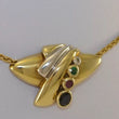 Laden Sie das Bild in den Galerie-Viewer, Kette & Diamant Anhänger mit div. Edelsteine / 585er 14 K Gold 43 cm