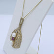 Laden Sie das Bild in den Galerie-Viewer, Vintage Kette & Anhänger mit Perle/Turmalin/ 333er 8 Karat Gold 45cm