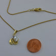 Laden Sie das Bild in den Galerie-Viewer, Vintage Anhänger 0,02 ct. Diamant & Perle / 585er 14 Karat Gold 43cm