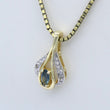 Laden Sie das Bild in den Galerie-Viewer, Vintage Kette & Anhänger mit Saphir / Diamant / 333er 8 Karat Gold 45cm
