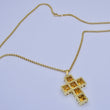 Laden Sie das Bild in den Galerie-Viewer, Vintage Anhänger mit Citrin & Kette / 585er 14 Karat Gelbgold 50cm