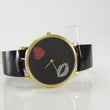 Laden Sie das Bild in den Galerie-Viewer, Damenuhr mit Herz / Quartz / Edelstahl vergoldet & Lederarmband / Regent