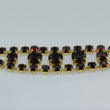 Laden Sie das Bild in den Galerie-Viewer, Vintage Armkette Granat-Optik / vergoldet / ca. 18,0 cm