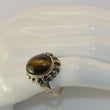 Laden Sie das Bild in den Galerie-Viewer, Vintage Damenring Tigerauge / 925 Silber 62 19,7 mm Ø