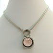 Laden Sie das Bild in den Galerie-Viewer, Vintage Damen 835er Silber Kette mit Rosenquarz Anhänger