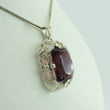 Laden Sie das Bild in den Galerie-Viewer, Vintage Damen Kette 925er Silber mit Anhänger Amethyst 800er Silber