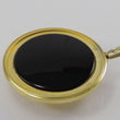 Laden Sie das Bild in den Galerie-Viewer, Vintage Onyx Anhänger M.Theresia.D.G / 1000 Silber vergoldet 24 Karat