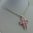 Laden Sie das Bild in den Galerie-Viewer, Kette - mit Kreuz Farbsteine 925er Silber