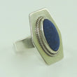 Laden Sie das Bild in den Galerie-Viewer, Vintage Damenring Silber 900er mit Lapislazuli 49 15,6 mm Ø