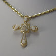 Laden Sie das Bild in den Galerie-Viewer, Vintage Kette mit Anhänger mit Opal & Zirkonia 585er 14 Karat Gelbgold