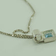 Laden Sie das Bild in den Galerie-Viewer, Vintage Damen 925er Silber Kette & 925er Silber Anhänger mit Topas