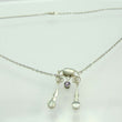 Laden Sie das Bild in den Galerie-Viewer, Vintage Damen Collier 835er Silber mit Amethyst & Perlmutt