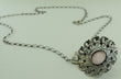 Laden Sie das Bild in den Galerie-Viewer, Damen 835er Silber Kette &amp; 925er Silber Anhänger mit Rosenquarz Vintage
