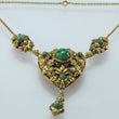 Laden Sie das Bild in den Galerie-Viewer, Vintage Trachten-Collier mit Aventurin &amp; Perlen Vergoldet / ca. 42,0 cm
