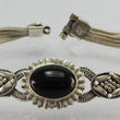 Laden Sie das Bild in den Galerie-Viewer, Vintage Damen Silberarmband mit Onyx 925er Silber

