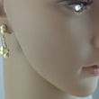 Laden Sie das Bild in den Galerie-Viewer, Vintage Damen Ohrringe mit Zirkonia / 585er 14 Karat Gelbgold
