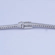 Laden Sie das Bild in den Galerie-Viewer, Vintage Damen Collier mit Diamanten &amp; Saphir 750er 18 Karat Weißgold 44 cm
