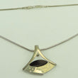 Laden Sie das Bild in den Galerie-Viewer, Esprit Vintage 925er Silber Damen Schlangenkette &amp; Anhänger mit Onyx &amp; Zirkonia
