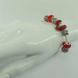 Laden Sie das Bild in den Galerie-Viewer, Damen 925er Silber Bettelarmband mit Farbsteinen 18 cm
