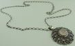 Laden Sie das Bild in den Galerie-Viewer, Damen 835er Silber Kette &amp; 925er Silber Anhänger mit Rosenquarz Vintage
