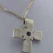 Laden Sie das Bild in den Galerie-Viewer, 835 Silber-Kette - mit Kreuz „Amethyst “ / ca. 60 cm

