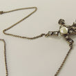 Laden Sie das Bild in den Galerie-Viewer, Antik Collier mit Strasssteine &amp; Perle 835er Silber 43 cm
