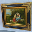 Laden Sie das Bild in den Galerie-Viewer, Gemälde auf Leinwand - "2 Kinder" / Goldrahmen Holz
