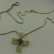 Laden Sie das Bild in den Galerie-Viewer, 835 Silber-Kette - mit Kreuz „Amethyst “ / ca. 60 cm
