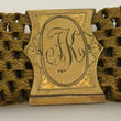 Laden Sie das Bild in den Galerie-Viewer, Vintage Anhänger für Taschenuhr / Kupfer vergoldet / Gravur "JK"
