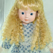 Laden Sie das Bild in den Galerie-Viewer, Mädchen mit blau weißem Kleid / Porzellankopf &amp; Stoffkörper / ca. 41 cm
