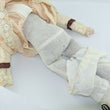 Laden Sie das Bild in den Galerie-Viewer, Puppe mit braun beigen Kleid / Porzellankopf &amp; Stoffkörper / ca. 45 cm
