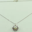 Laden Sie das Bild in den Galerie-Viewer, Vintage Damen 585er 14 Karat Weißgold Kette &amp; Anhänger mit Perle &amp; Turmalin
