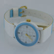 Laden Sie das Bild in den Galerie-Viewer, ZentRa Q - Damenarmbanduhr in blau/weiß / Quarz / Lederarmband
